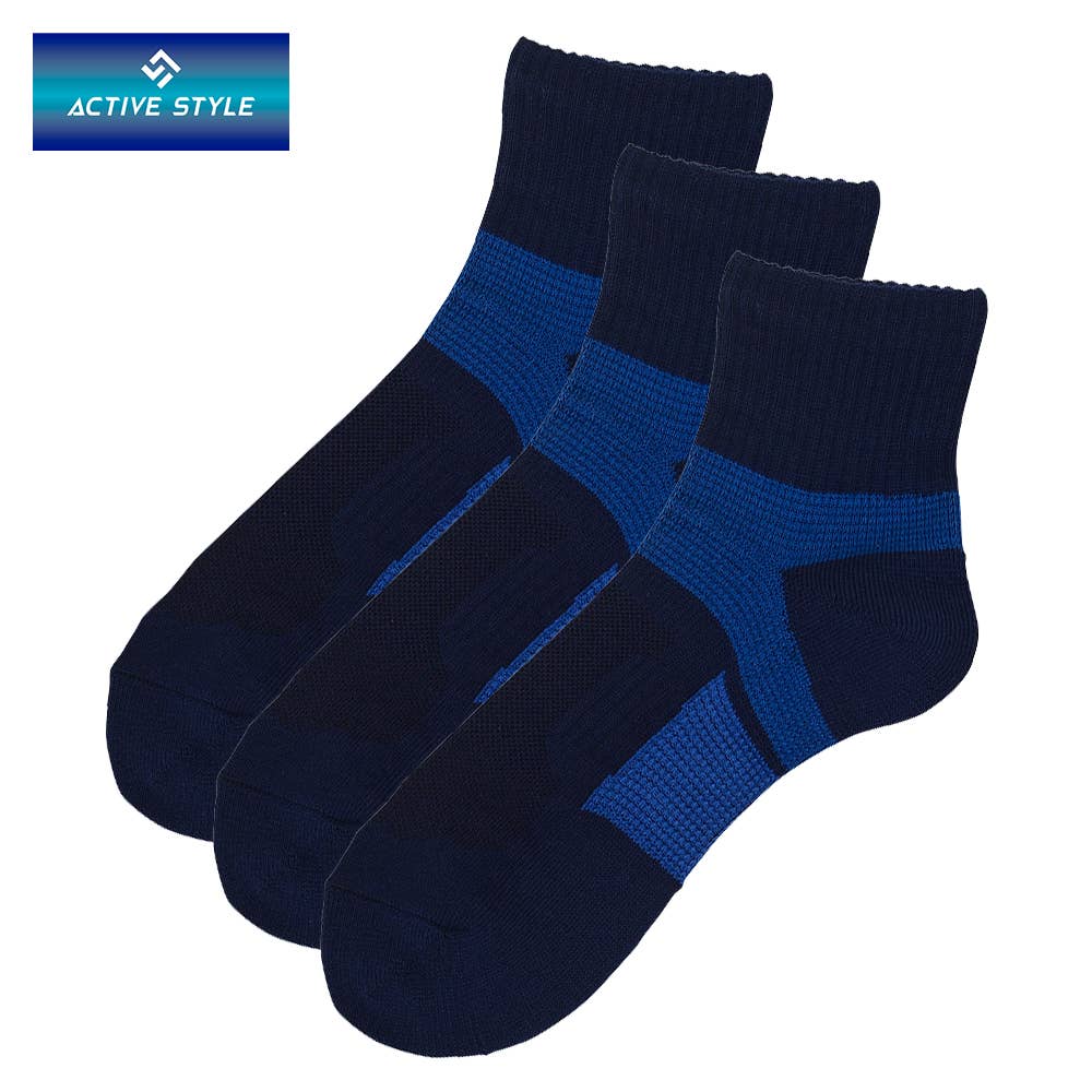 [Online only 3-pair set] Crew socks with arch support